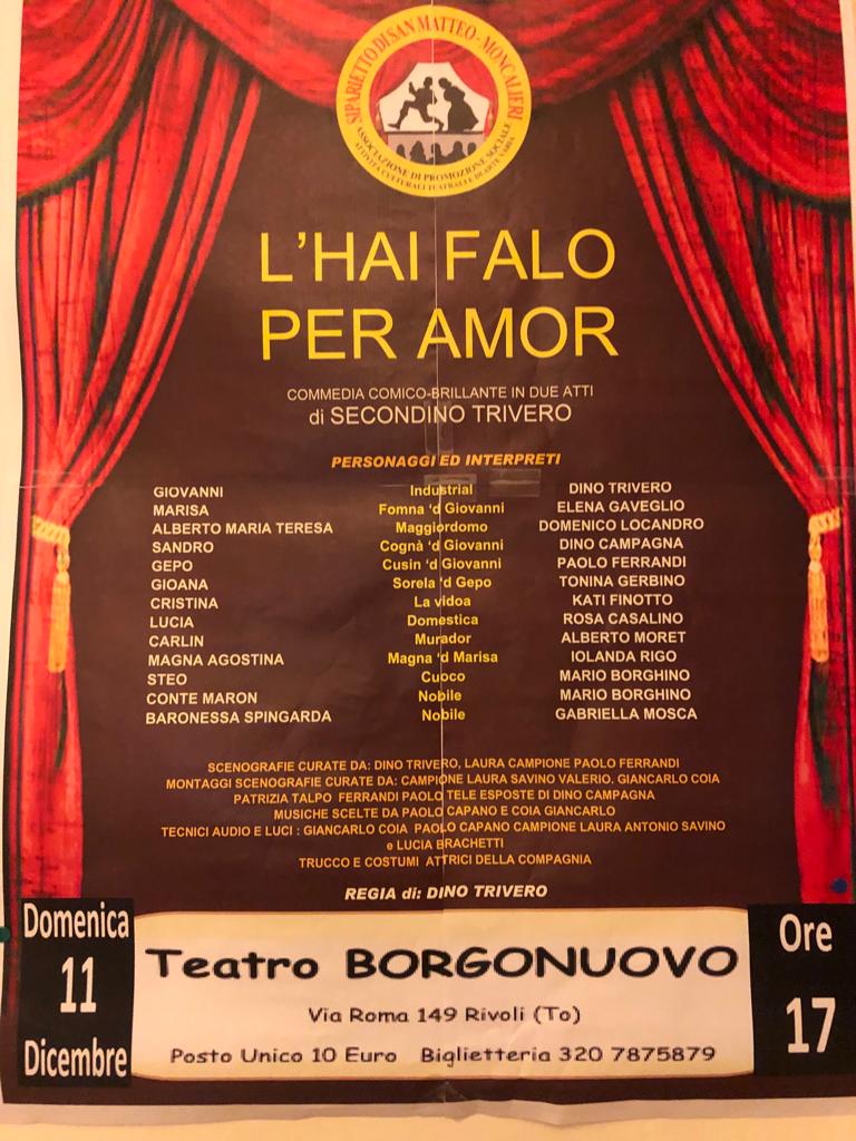 Teatro // L'HAI FALO PER AMOR // dom. 11 dicembre - h. 17:00